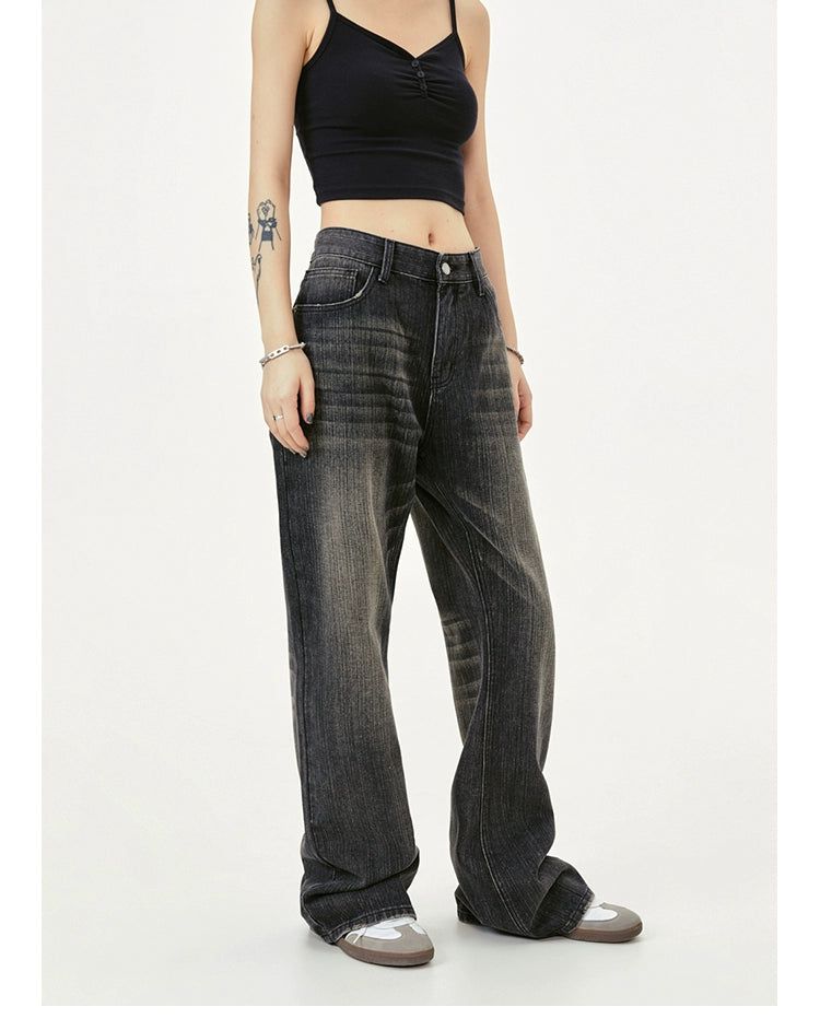 Washed Bamboo Pattern Jeans Korean Street Fashion Jeans By Made Extreme Shop Online at OH Vault