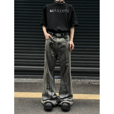 Graffiti Washed Flared Jeans Korean Street Fashion Jeans By MaxDstr Shop Online at OH Vault