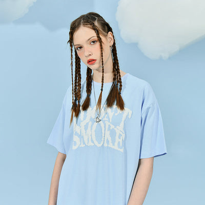 Cloud Logo T-Shirt Korean Street Fashion T-Shirt By Donsmoke Shop Online at OH Vault