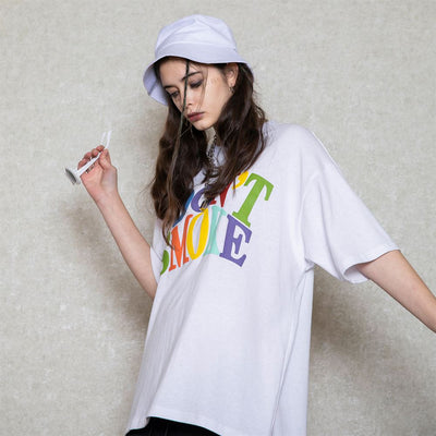 Multi-Color Logo T-Shirt Korean Street Fashion T-Shirt By Donsmoke Shop Online at OH Vault