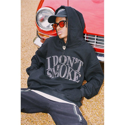 Donsmoke Rhinestone Logo Hoodie Korean Street Fashion Hoodie By Donsmoke Shop Online at OH Vault