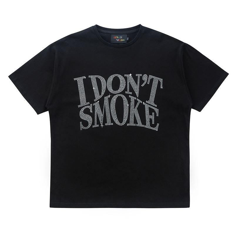 Donsmoke Rhinestone Logo T-Shirt Korean Street Fashion T-Shirt By Donsmoke Shop Online at OH Vault
