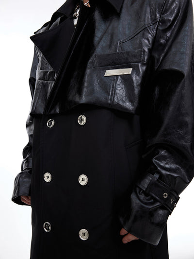 Multi-Strap PU Leather Poncho Long Coat Korean Street Fashion Long Coat By Argue Culture Shop Online at OH Vault