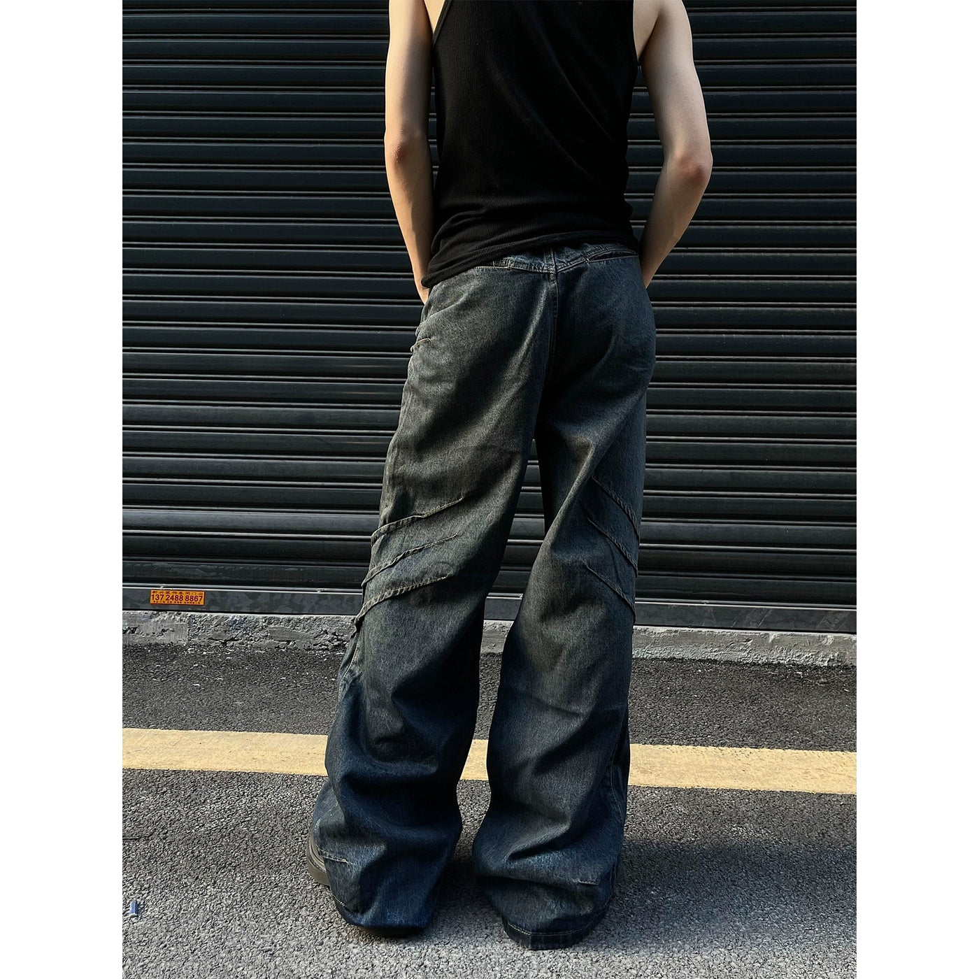 Heavy Shark Line Flared Jeans Korean Street Fashion Jeans By MaxDstr Shop Online at OH Vault