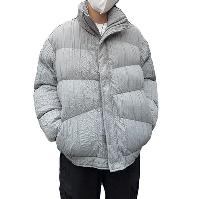 Pleated Texture Loose Puffer Jacket Korean Street Fashion Jacket By FATE Shop Online at OH Vault