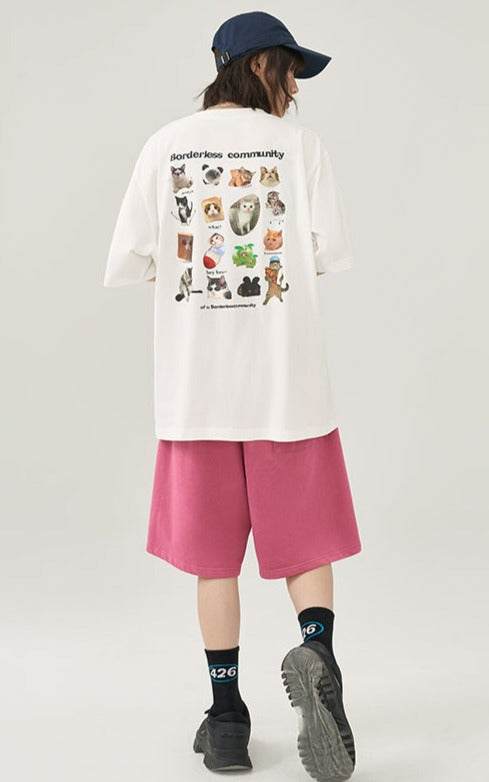 Cat Collection Graphic T-Shirt Korean Street Fashion T-Shirt By F426 Shop Online at OH Vault