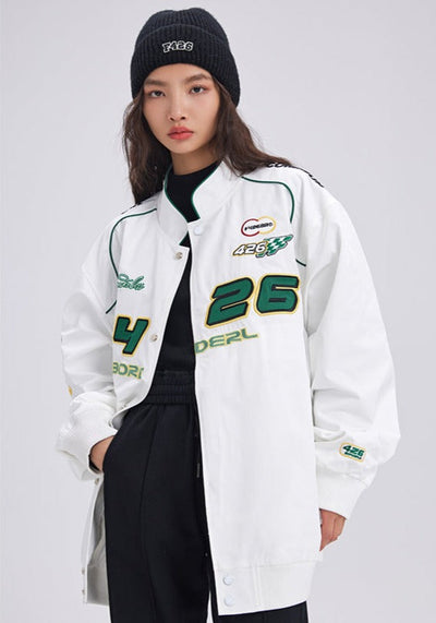 Logo Racing Jacket Korean Street Fashion Jacket By F426 Shop Online at OH Vault