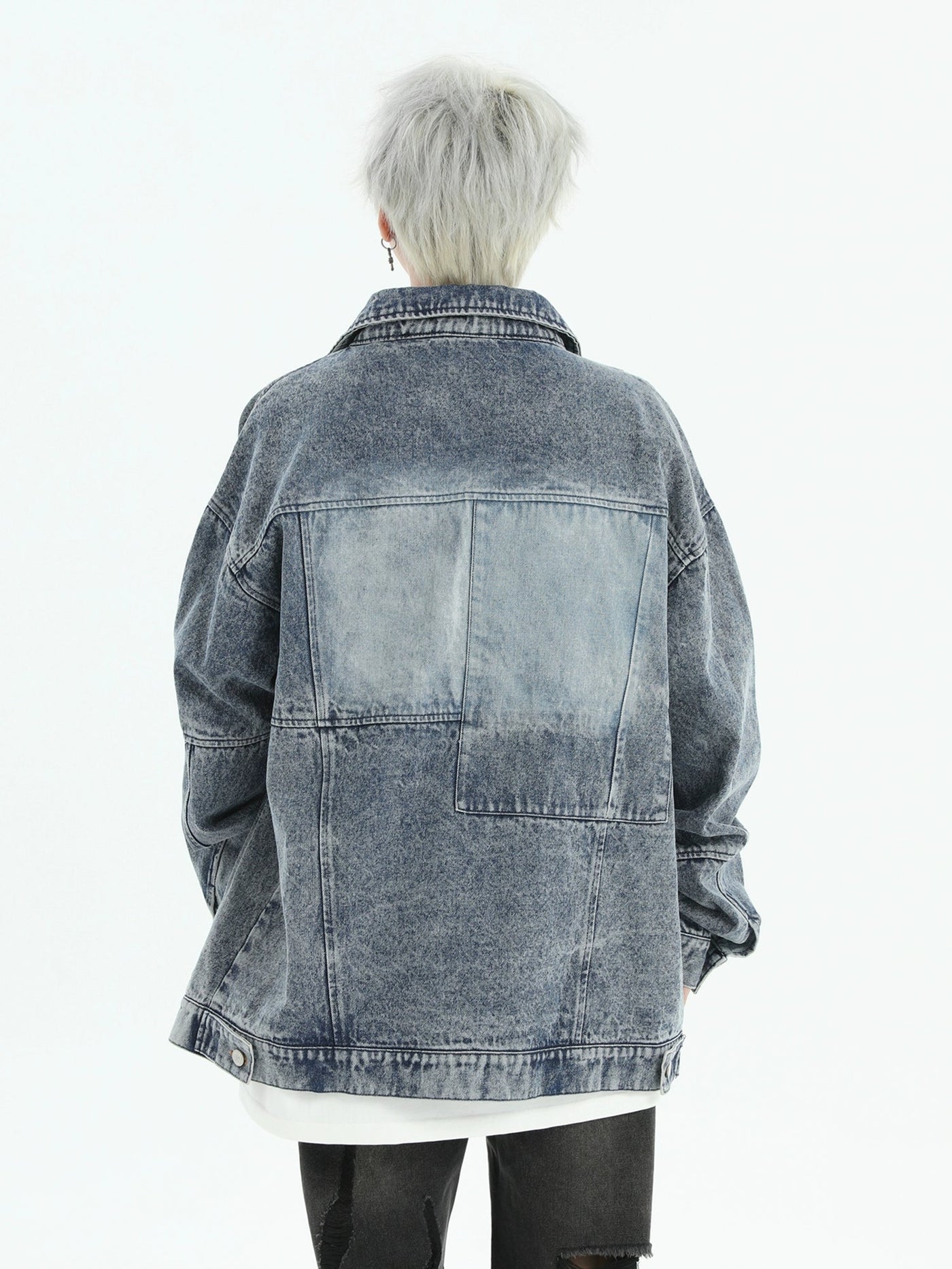 Fade Spots Detail Denim Jacket Korean Street Fashion Jacket By INS Korea Shop Online at OH Vault