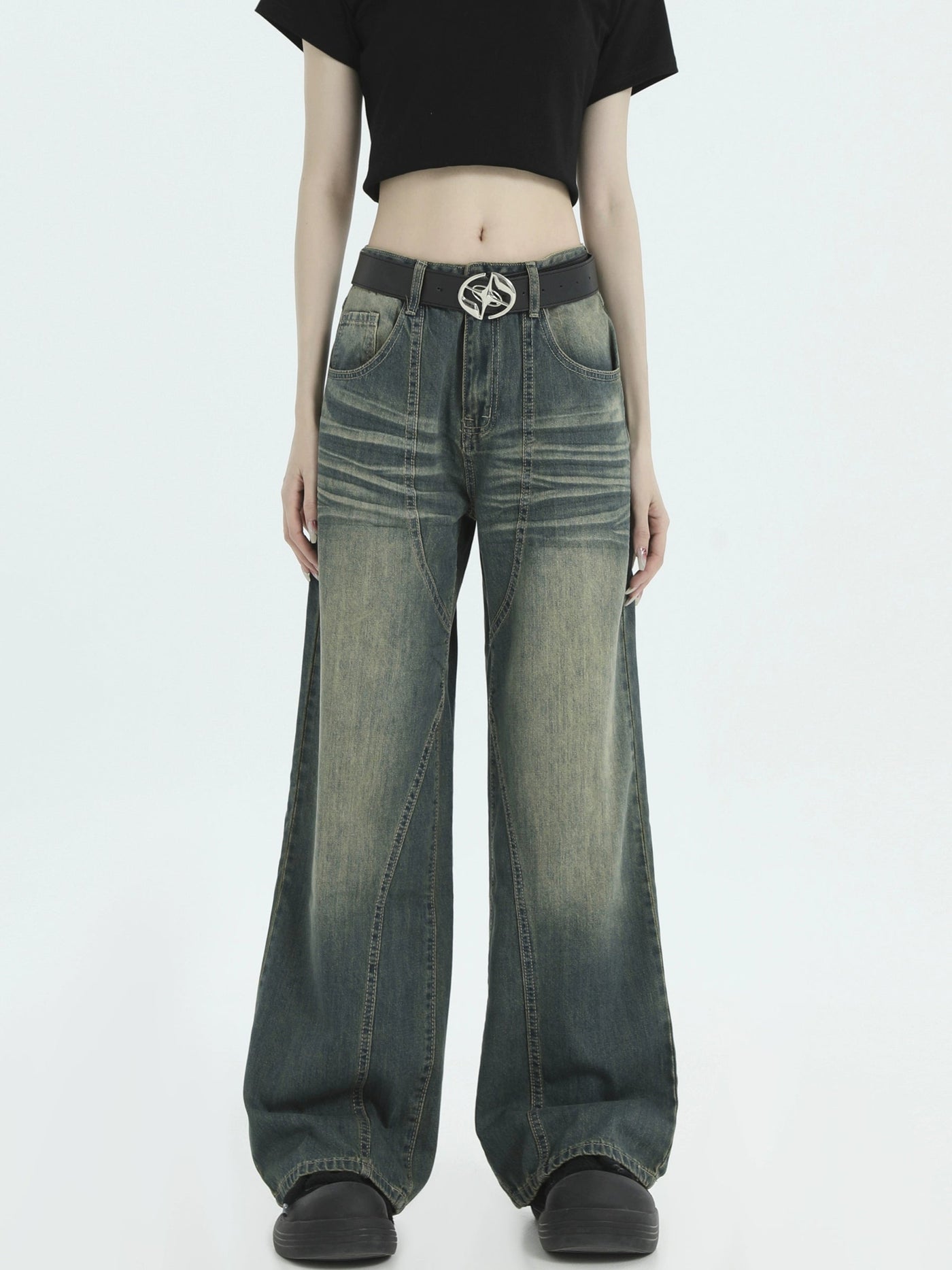 Whiskers and Fade Emphasis Jeans Korean Street Fashion Jeans By INS Korea Shop Online at OH Vault