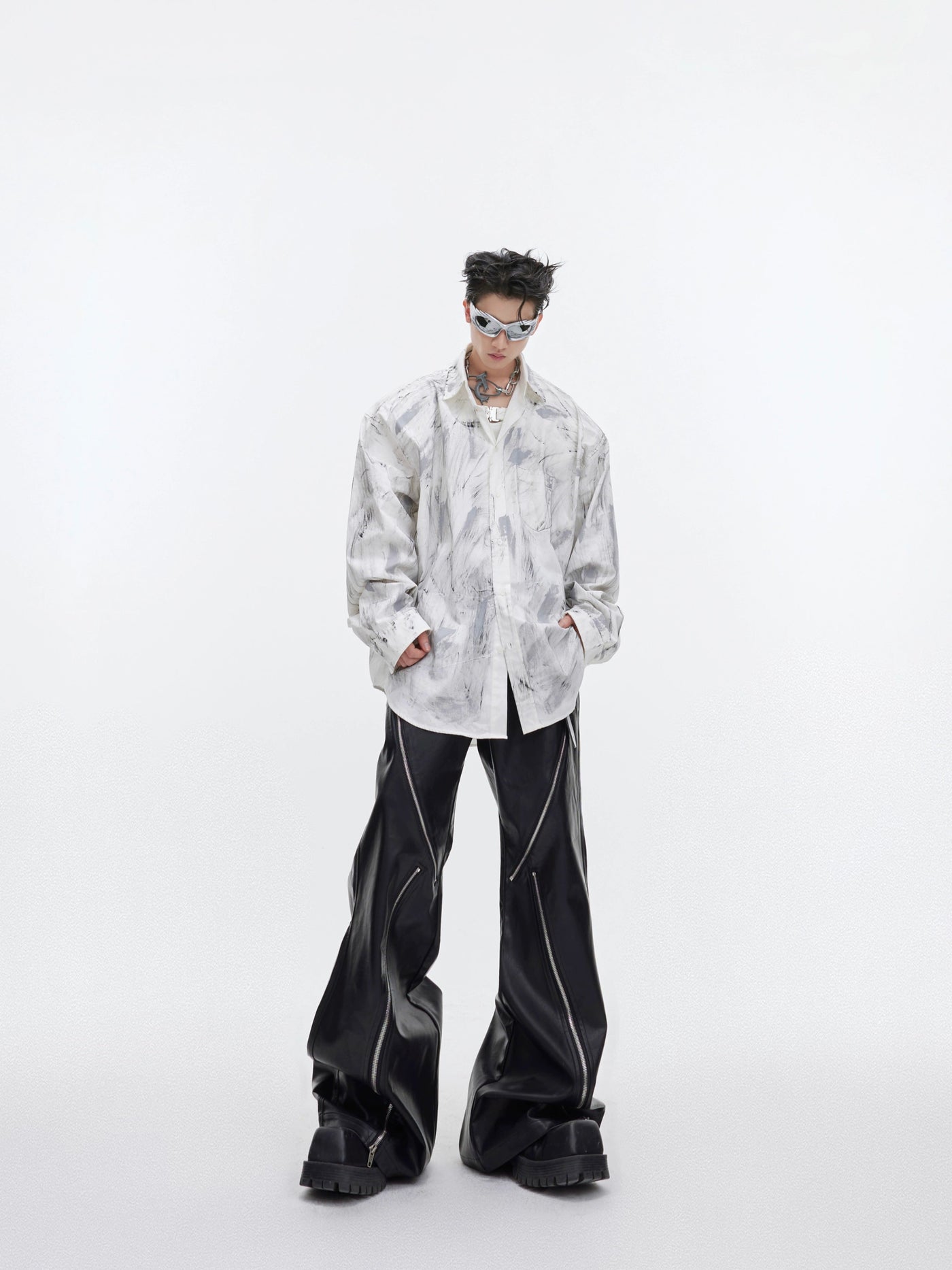 Paint Brushes Boxy Shirt Korean Street Fashion Shirt By Argue Culture Shop Online at OH Vault