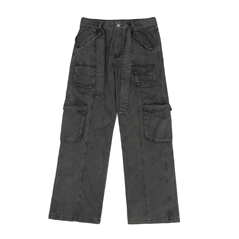 Multi-pocket Washed Cargo Pants Korean Street Fashion Pants By FATE Shop Online at OH Vault