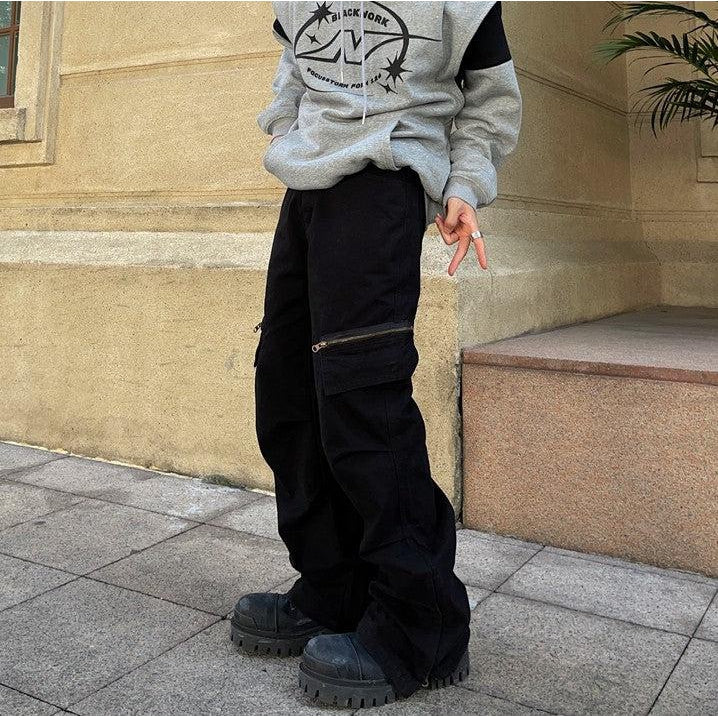 Zipped Cargo Pants Korean Street Fashion Pants By FATE Shop Online at OH Vault