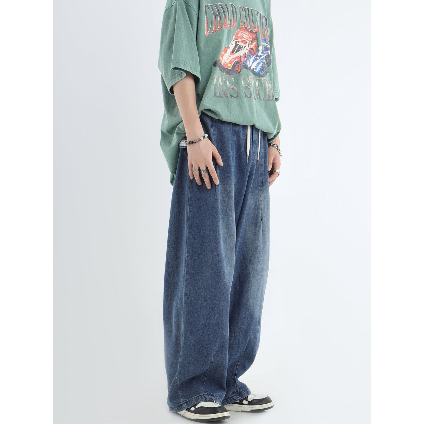 Drawstring Waist Jeans Korean Street Fashion Jeans By INS Korea Shop Online at OH Vault