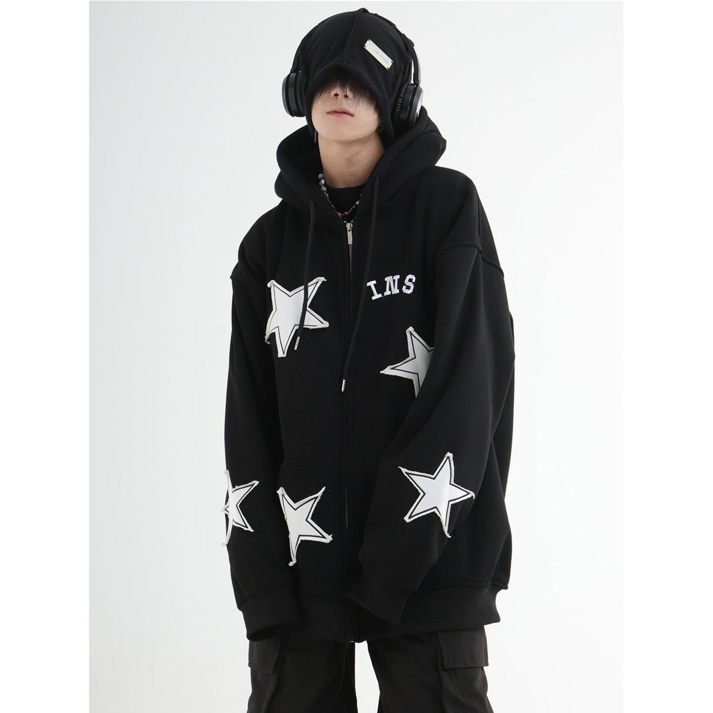Star Pattern Hoodie Korean Street Fashion Hoodie By INS Korea Shop Online at OH Vault