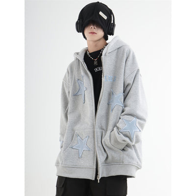 Star Pattern Hoodie Korean Street Fashion Hoodie By INS Korea Shop Online at OH Vault