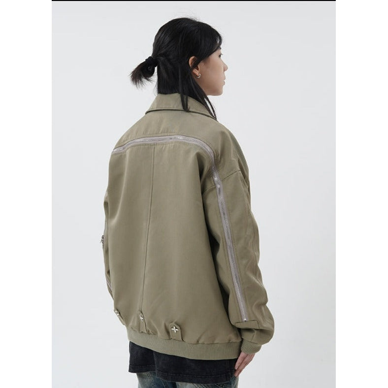 Back Zip Jacket Korean Street Fashion Jacket By Made Extreme Shop Online at OH Vault