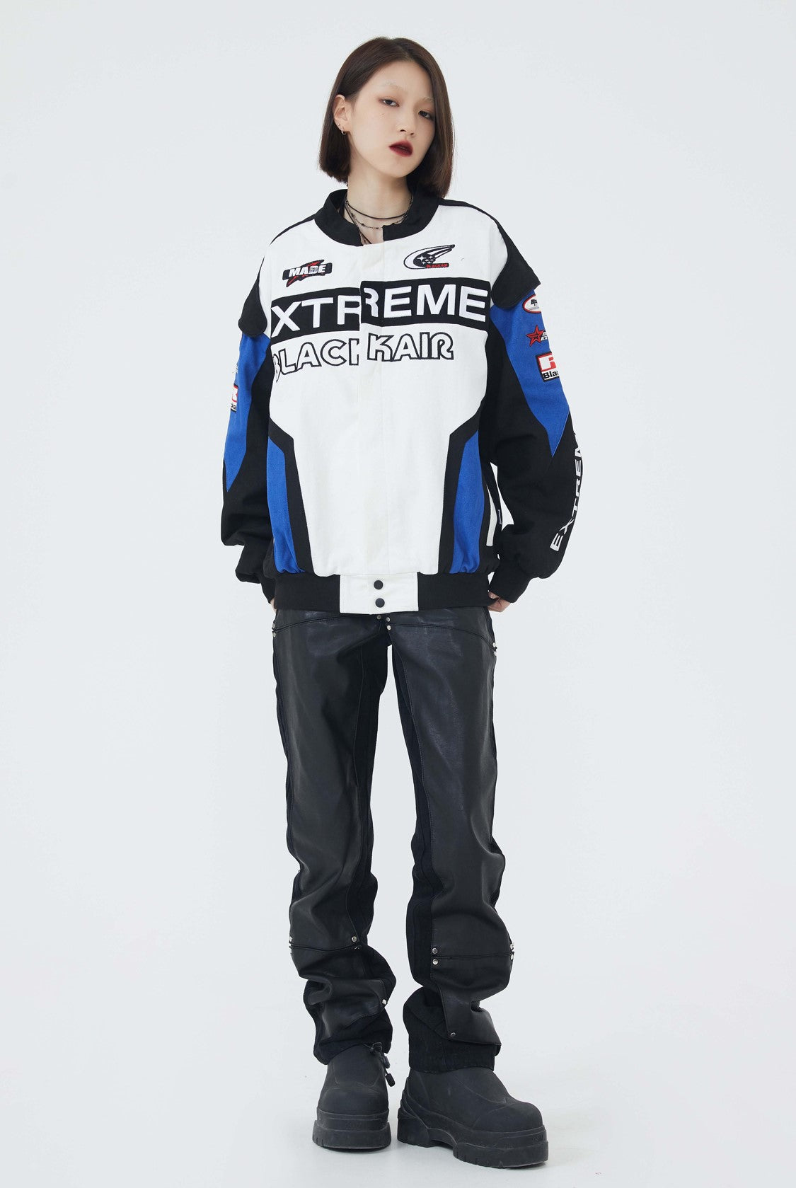 Black Air Motorsport Jacket Korean Street Fashion Jacket By Made Extreme Shop Online at OH Vault
