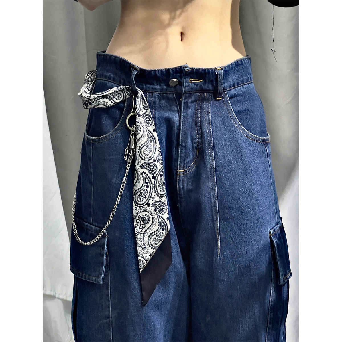 Chain Detail Cargo Pants Korean Street Fashion Pants By Made Extreme Shop Online at OH Vault