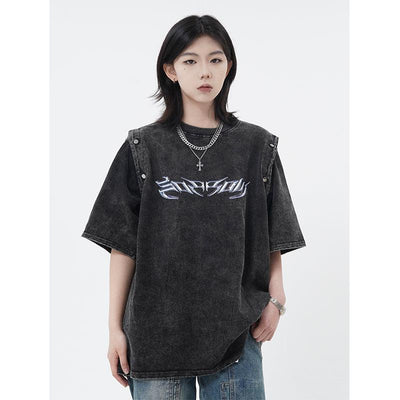 Detachable Sleeve Washed Vest Korean Street Fashion Vest By Made Extreme Shop Online at OH Vault