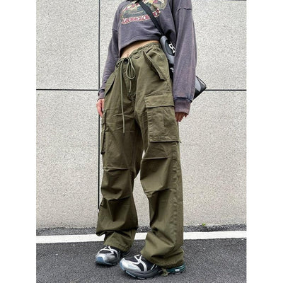 Drawstring Cargo Pants Korean Street Fashion Pants By Made Extreme Shop Online at OH Vault