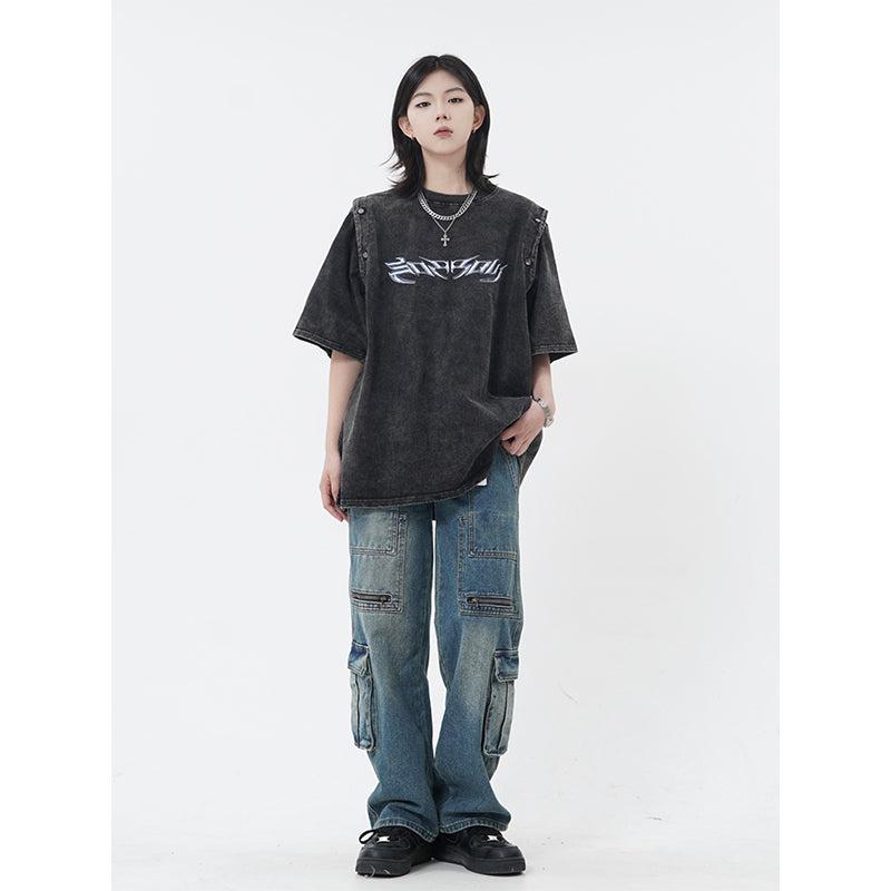Multi-Zipper Cargo Jeans Korean Street Fashion Jeans By Made Extreme Shop Online at OH Vault
