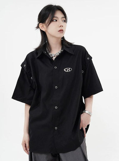 Removable Sleeve Shirt Korean Street Fashion Shirt By Made Extreme Shop Online at OH Vault
