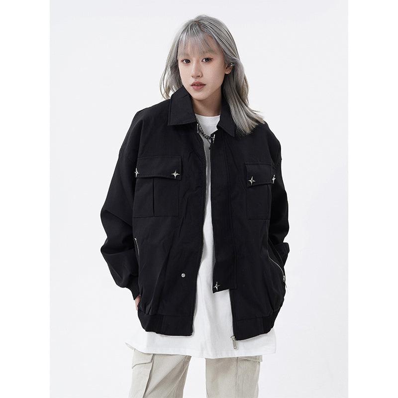 Sparkle Breasted Pocket Jacket Korean Street Fashion Jacket By Made Extreme Shop Online at OH Vault