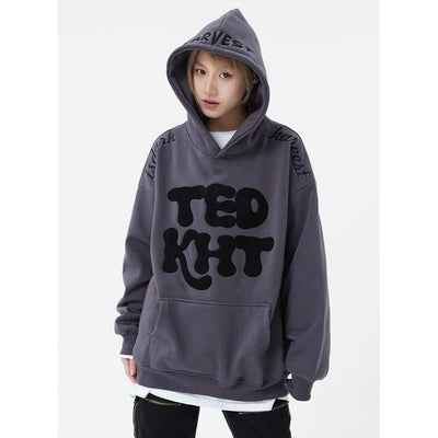TED KHT Text Hoodie Korean Street Fashion Hoodie By Made Extreme Shop Online at OH Vault