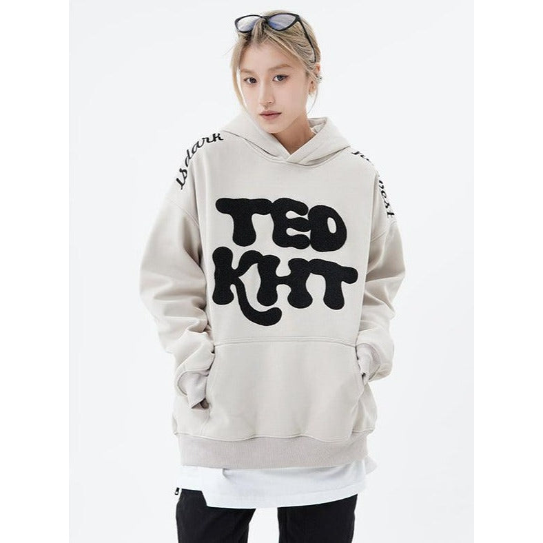 TED KHT Text Hoodie Korean Street Fashion Hoodie By Made Extreme Shop Online at OH Vault