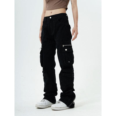 Zipped Hem Cargo Jeans Korean Street Fashion Jeans By Made Extreme Shop Online at OH Vault