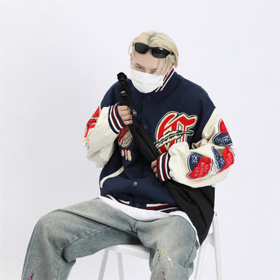 Casual Varsity Jacket Korean Street Fashion Jacket By MaxDstr Shop Online at OH Vault