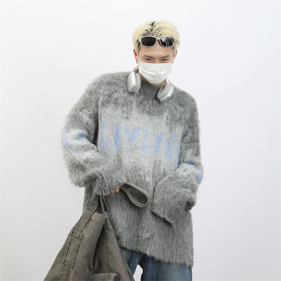 Colorblock Mohair Sweater Korean Street Fashion Sweater By MaxDstr Shop Online at OH Vault
