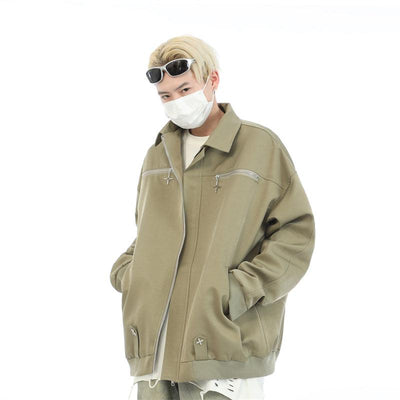 Metal Sparkle Zipper Jacket Korean Street Fashion Jacket By MaxDstr Shop Online at OH Vault