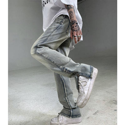 Small Side Slit Washed Jeans Korean Street Fashion Jeans By MaxDstr Shop Online at OH Vault