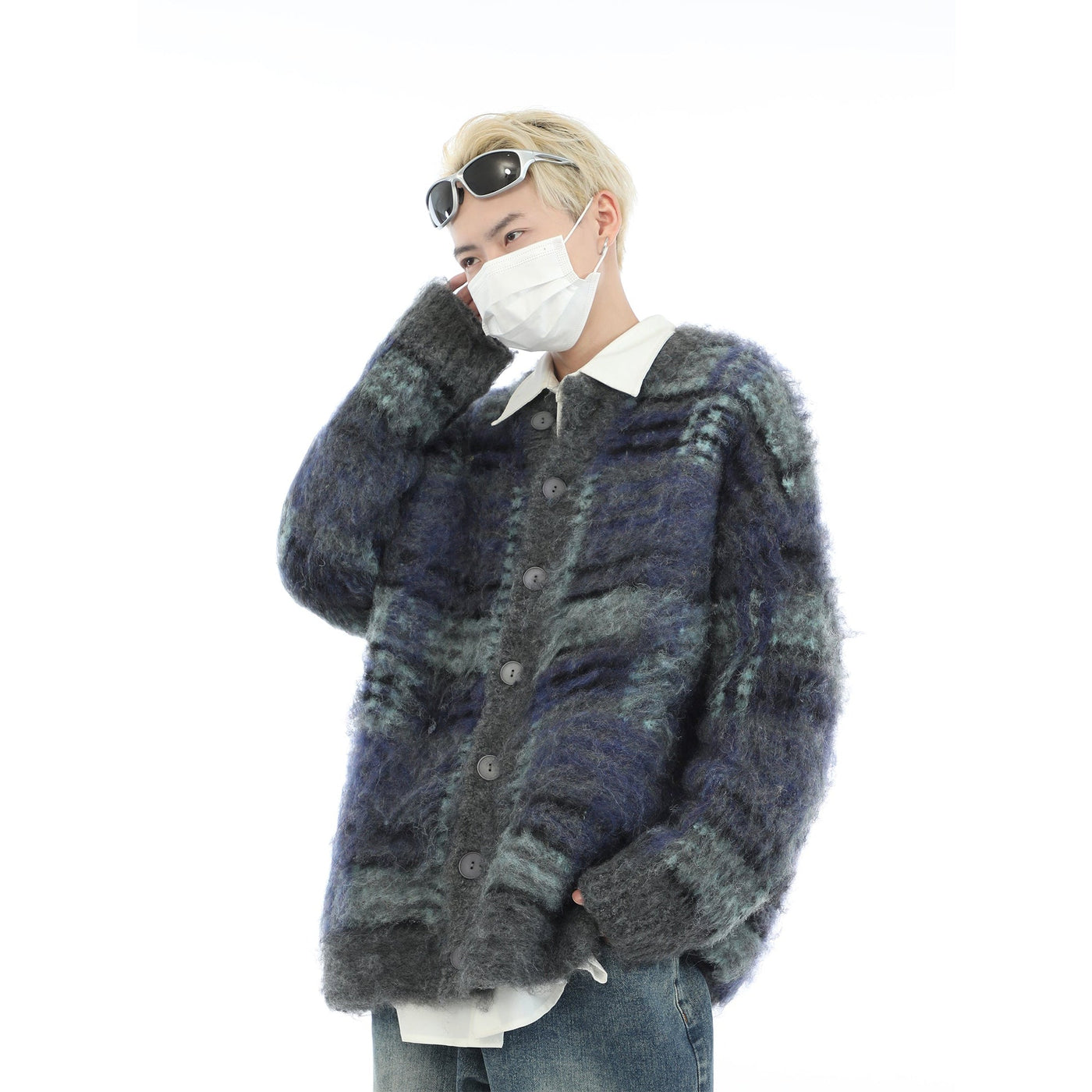 MaxDstr Stripe Mohair Knit Cardigan Korean Street Fashion Cardigan By MaxDstr Shop Online at OH Vault