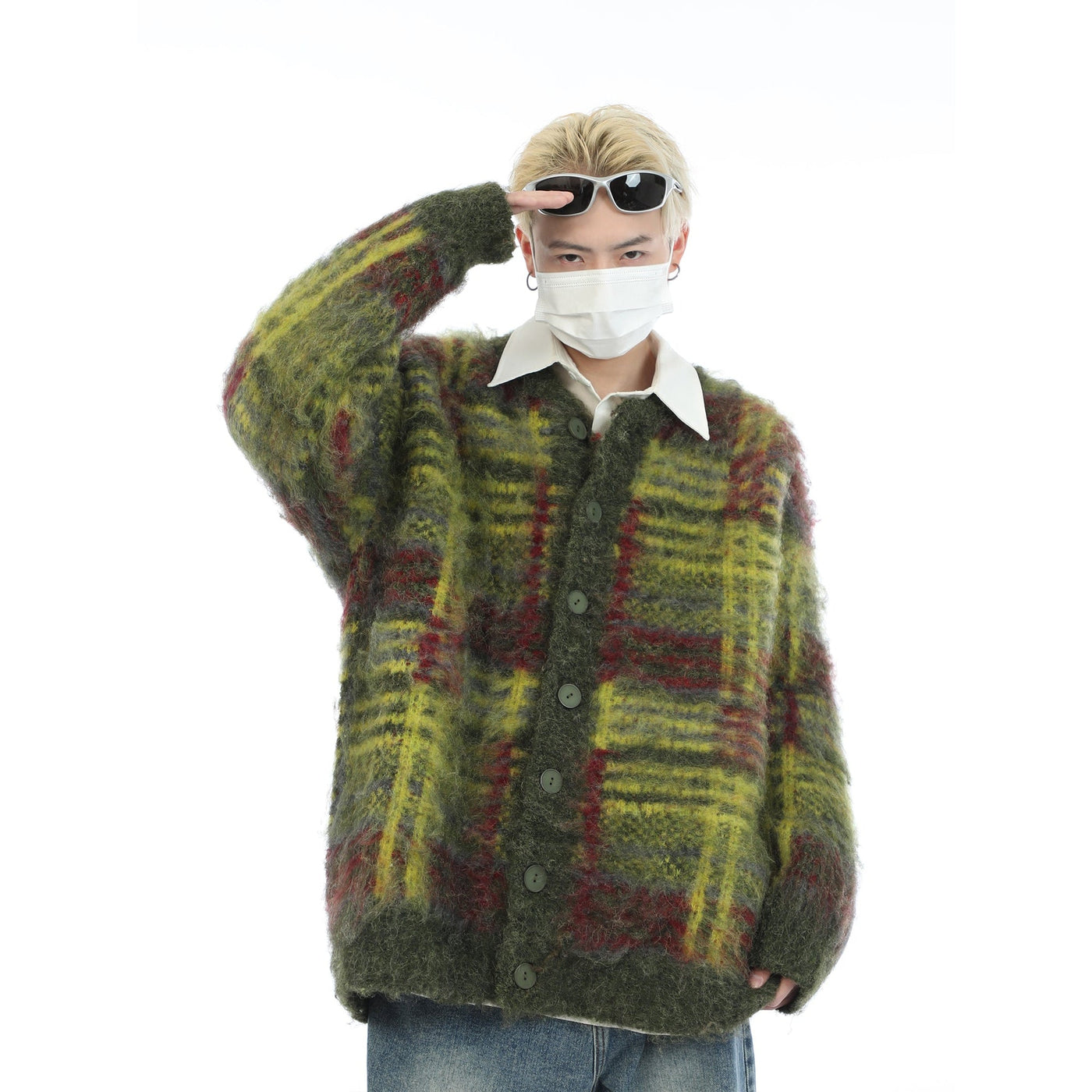 MaxDstr Stripe Mohair Knit Cardigan Korean Street Fashion Cardigan By MaxDstr Shop Online at OH Vault