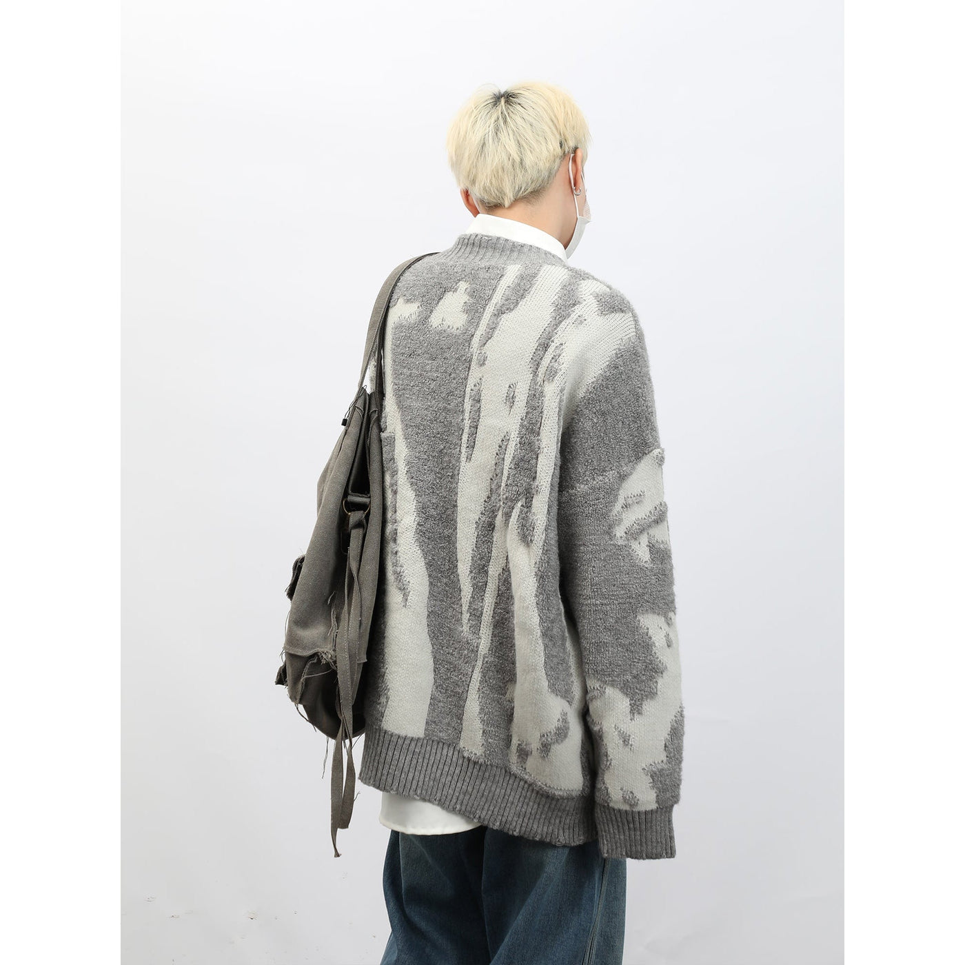 Two Tone Knit Cardigan Korean Street Fashion Cardigan By MaxDstr Shop Online at OH Vault