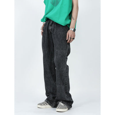 Cracked Wash Flare Jeans Korean Street Fashion Jeans By Mr Nearly Shop Online at OH Vault