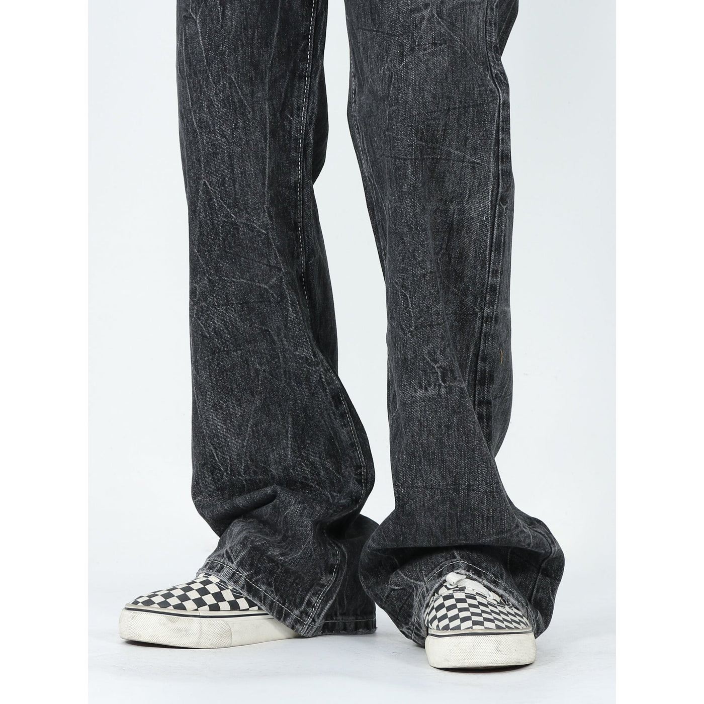 Cracked Wash Flare Jeans Korean Street Fashion Jeans By Mr Nearly Shop Online at OH Vault