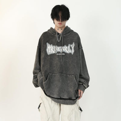 Graffiti Letters Washed Hoodie Korean Street Fashion Hoodie By Mr Nearly Shop Online at OH Vault