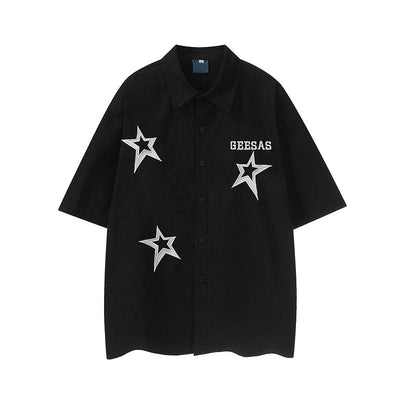 Stars Embroidered Shirt Korean Street Fashion Shirt By Mr Nearly Shop Online at OH Vault