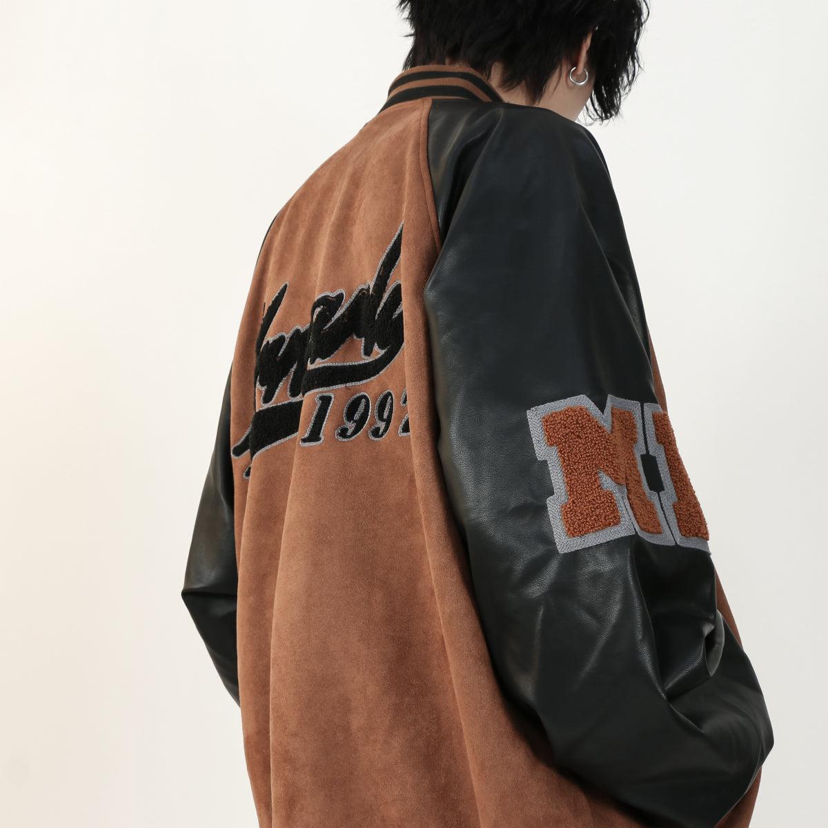 Vintage Faux Leather Arms Jacket Korean Street Fashion Jacket By Mr Nearly Shop Online at OH Vault