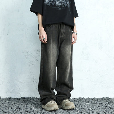 Mr. Nearly Bleach Lined Flare Jeans Korean Street Fashion Jeans By Mr Nearly Shop Online at OH Vault