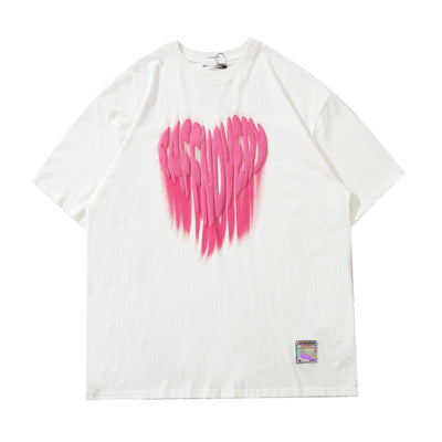 Mr. Nearly Faded Letters T-Shirt Korean Street Fashion T-Shirt By Mr Nearly Shop Online at OH Vault