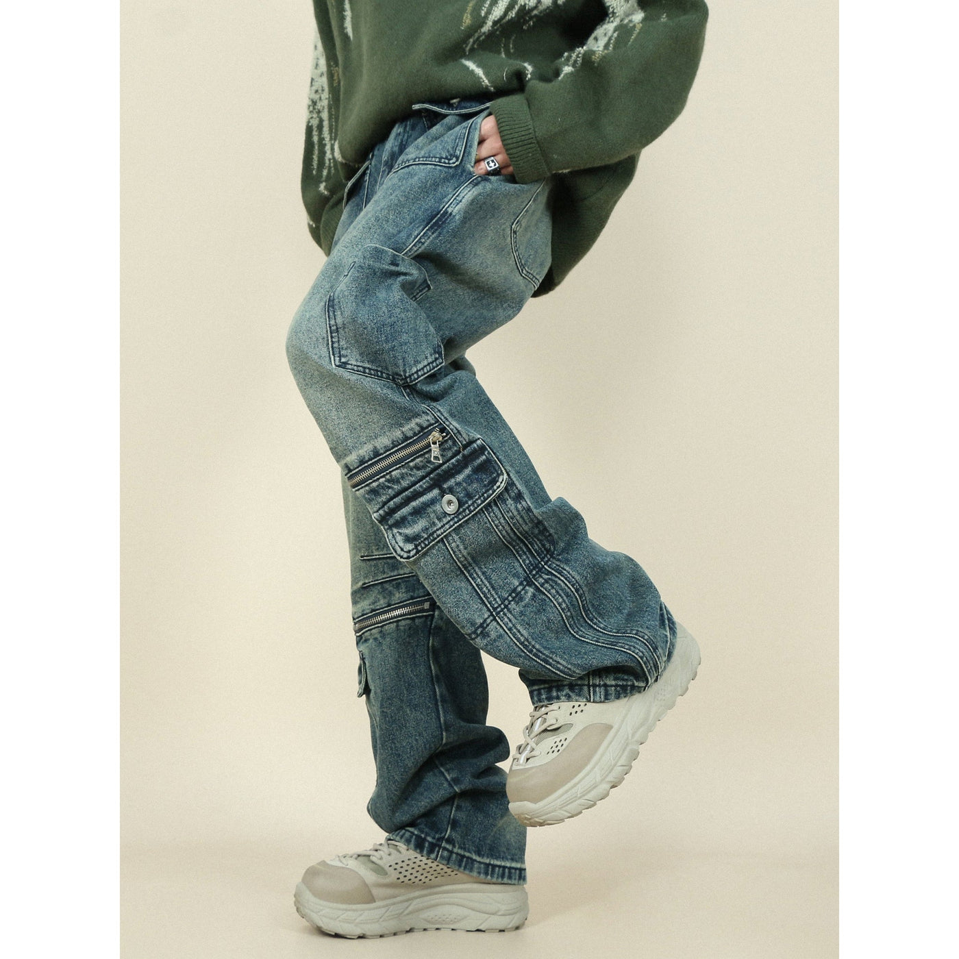 Mr. Nearly Retro Style Washed Jeans Korean Street Fashion Jeans By Mr Nearly Shop Online at OH Vault