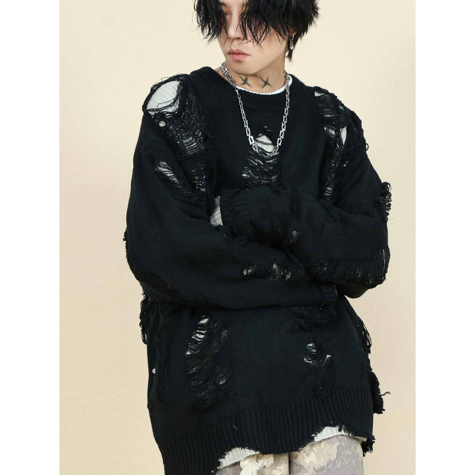 Mr Ripped Mr. Nearly Ripped Effect Crewneck