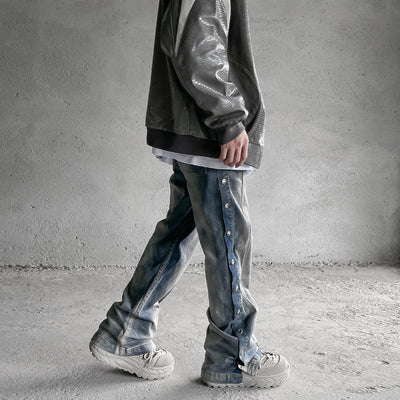 Mr. Nearly Steel Buttons Jeans Korean Street Fashion Jeans By Mr Nearly Shop Online at OH Vault