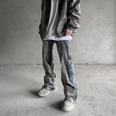 Mr. Nearly Steel Buttons Jeans Korean Street Fashion Jeans By Mr Nearly Shop Online at OH Vault