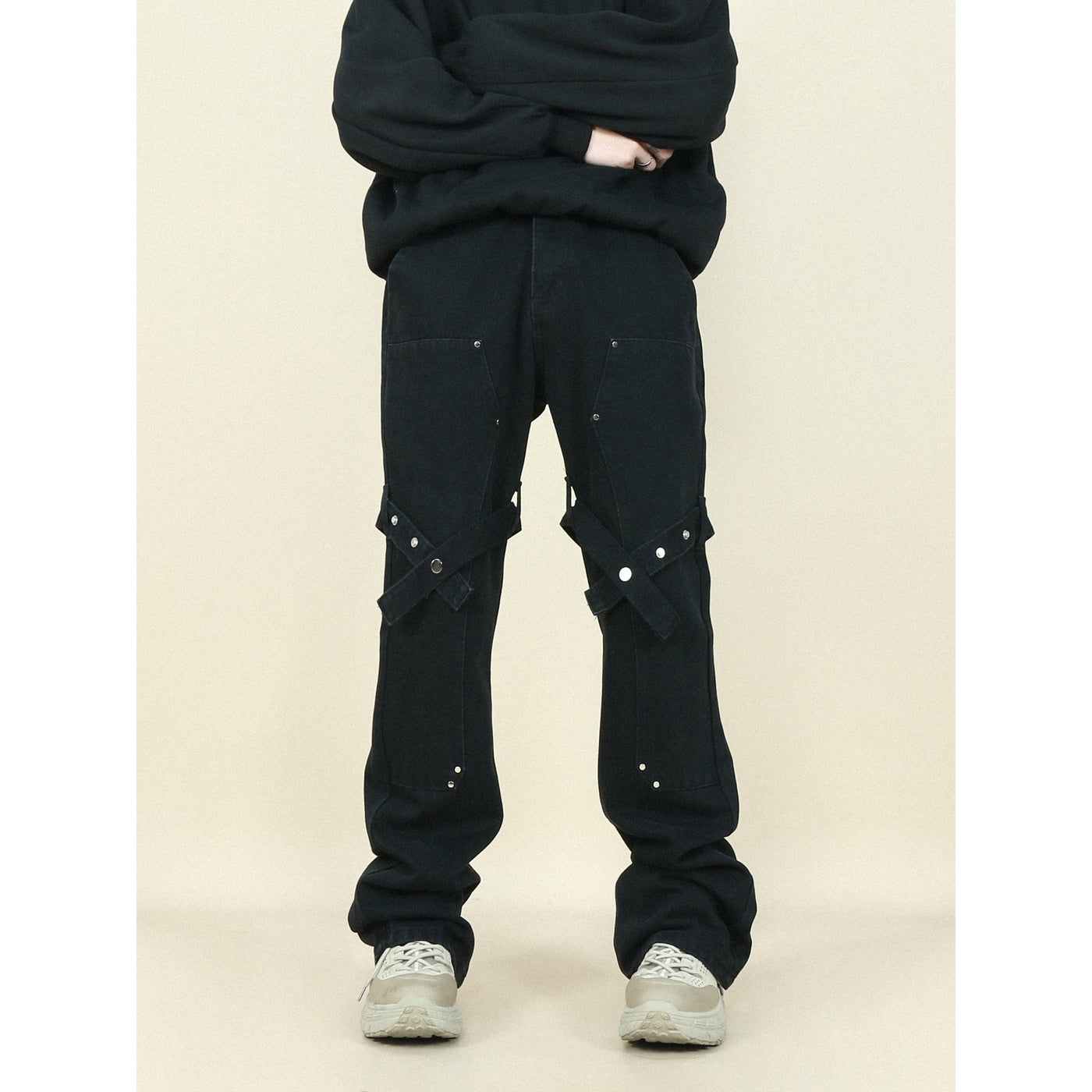 Mr. Nearly Strappy Snap Pants Korean Street Fashion Pants By Mr Nearly Shop Online at OH Vault