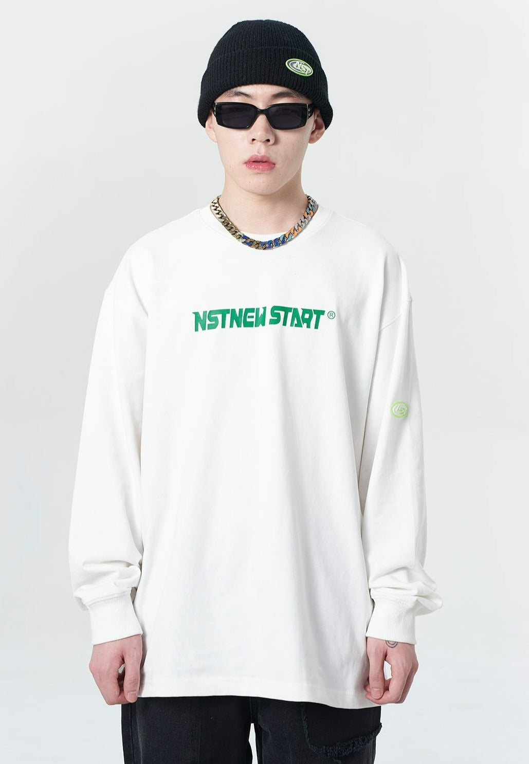 Classic Logo Long Sleeve T-Shirt Korean Street Fashion T-Shirt By New Start Shop Online at OH Vault